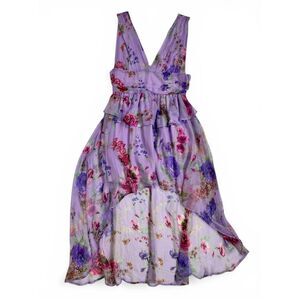 Twenty Easy Silk Floral Lavender Dress Italy XS/ S Y2K Romantic Fairy Ethereal